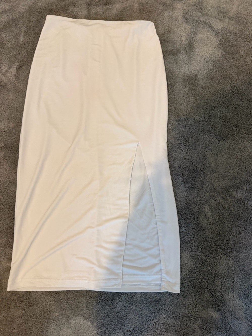 Superdown Women's White Midi Pencil Skirt with Side Slit